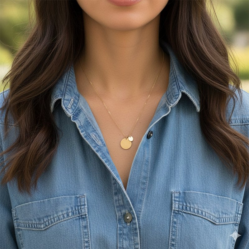 Gemini Double Disc Necklace