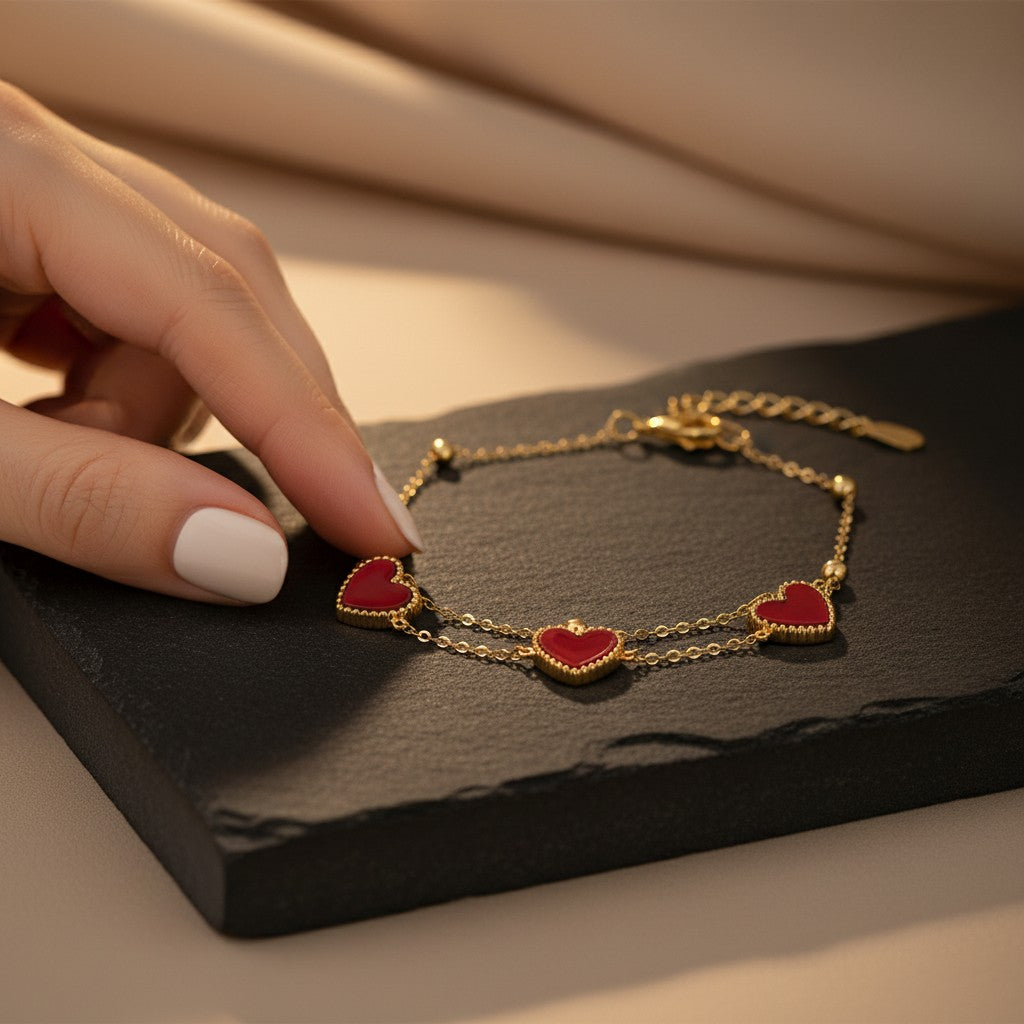Doppio Heart Bead Bracelet