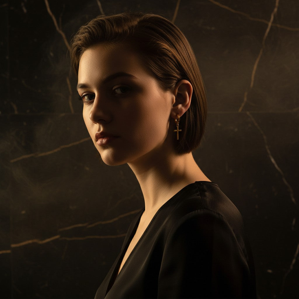 Croce Cross Hoop Earrings