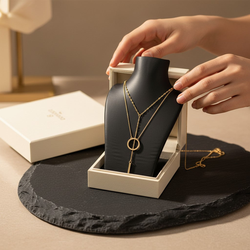 Cerchio Layered Ring & Bar Necklace