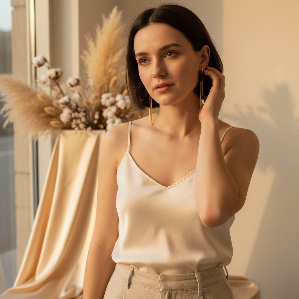 Linea Gold Bar Threader Earrings