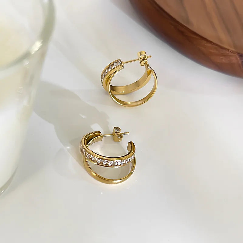Luce Cubic Zirconia Hoop Earrings