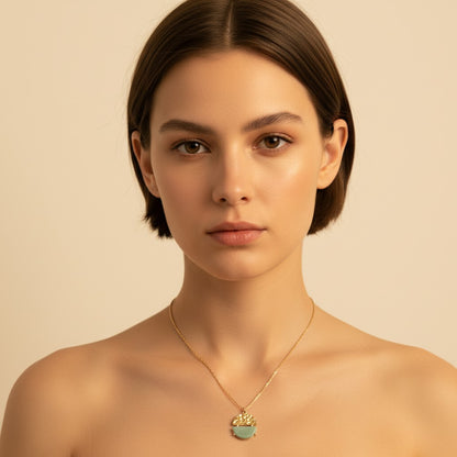 Dualita Half-Stone Round Necklace