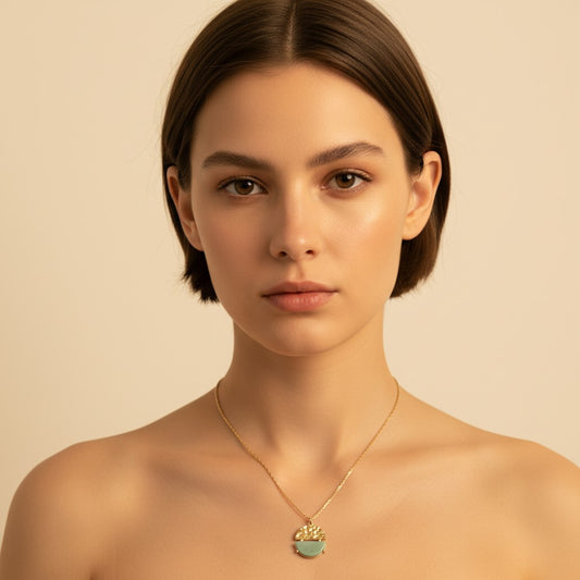Dualita Half-Stone Round Necklace
