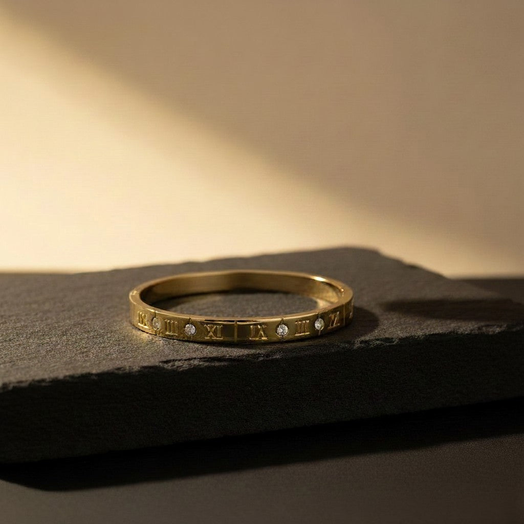 Roma Numeral Cubic Zirconia Bangle