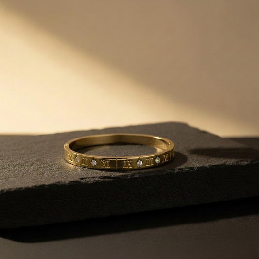Roma Numeral Cubic Zirconia Bangle
