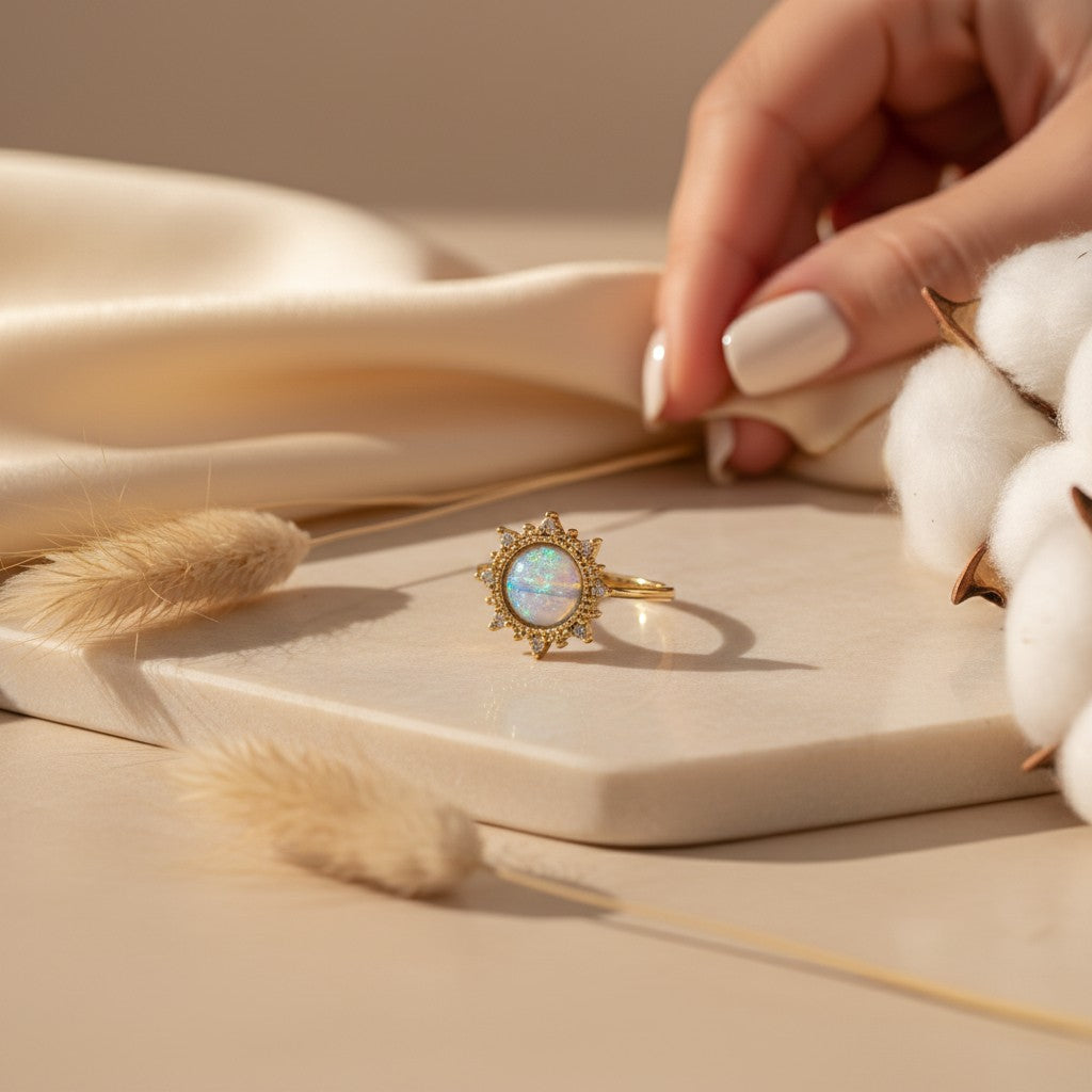 Opale Opal Cubic Zirconia Ring