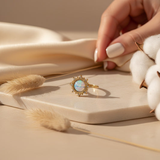 Opale Opal Cubic Zirconia Ring