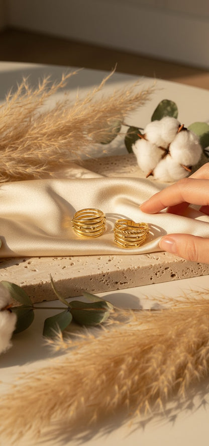 Scala Tiered Half-Hoop Earrings