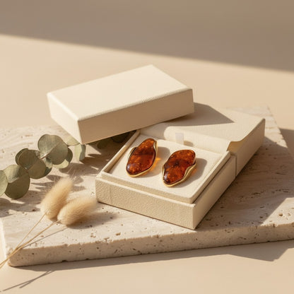 Gemma Oval Inlay Earrings