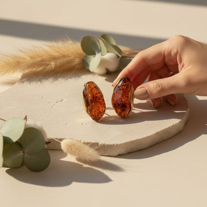Gemma Oval Inlay Earrings