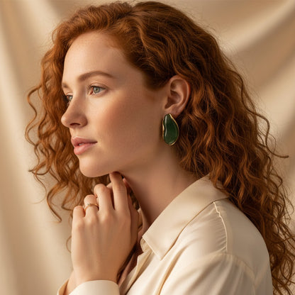 Gemma Oval Inlay Earrings