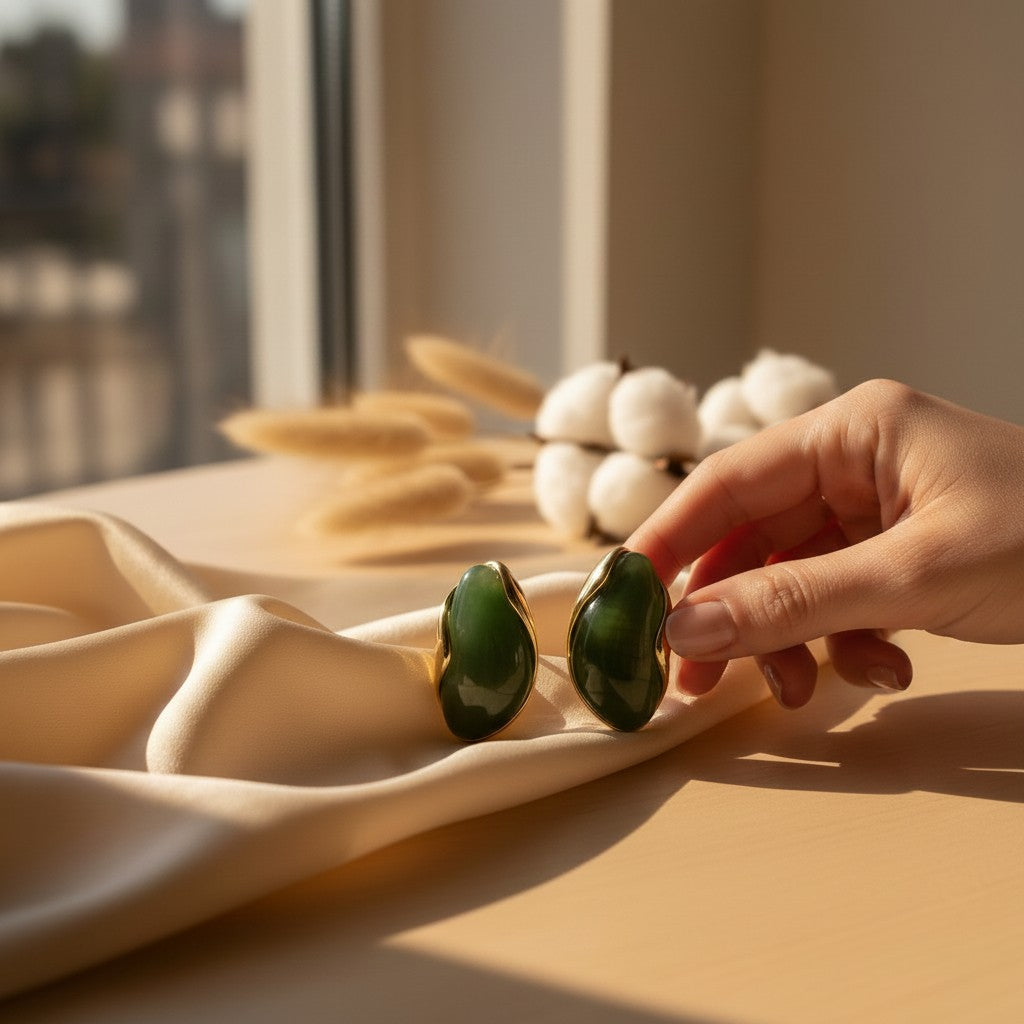Gemma Oval Inlay Earrings