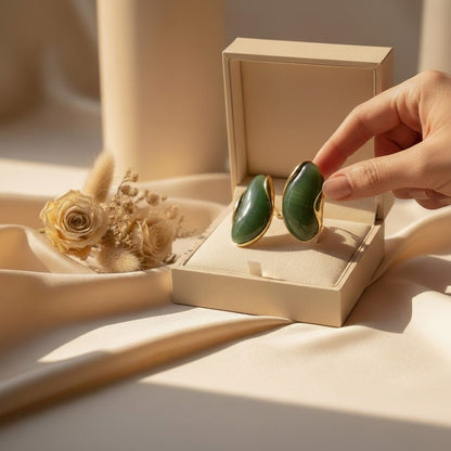 Gemma Oval Inlay Earrings
