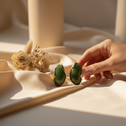Gemma Oval Inlay Earrings