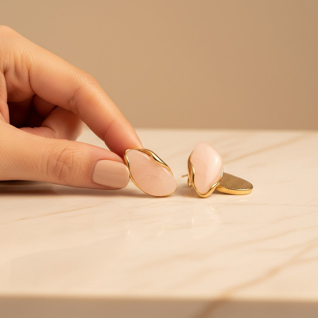 Gemma Oval Inlay Earrings