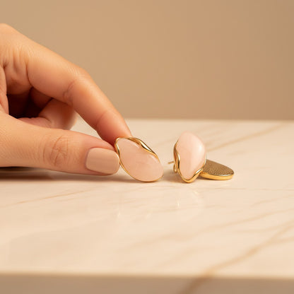 Gemma Oval Inlay Earrings