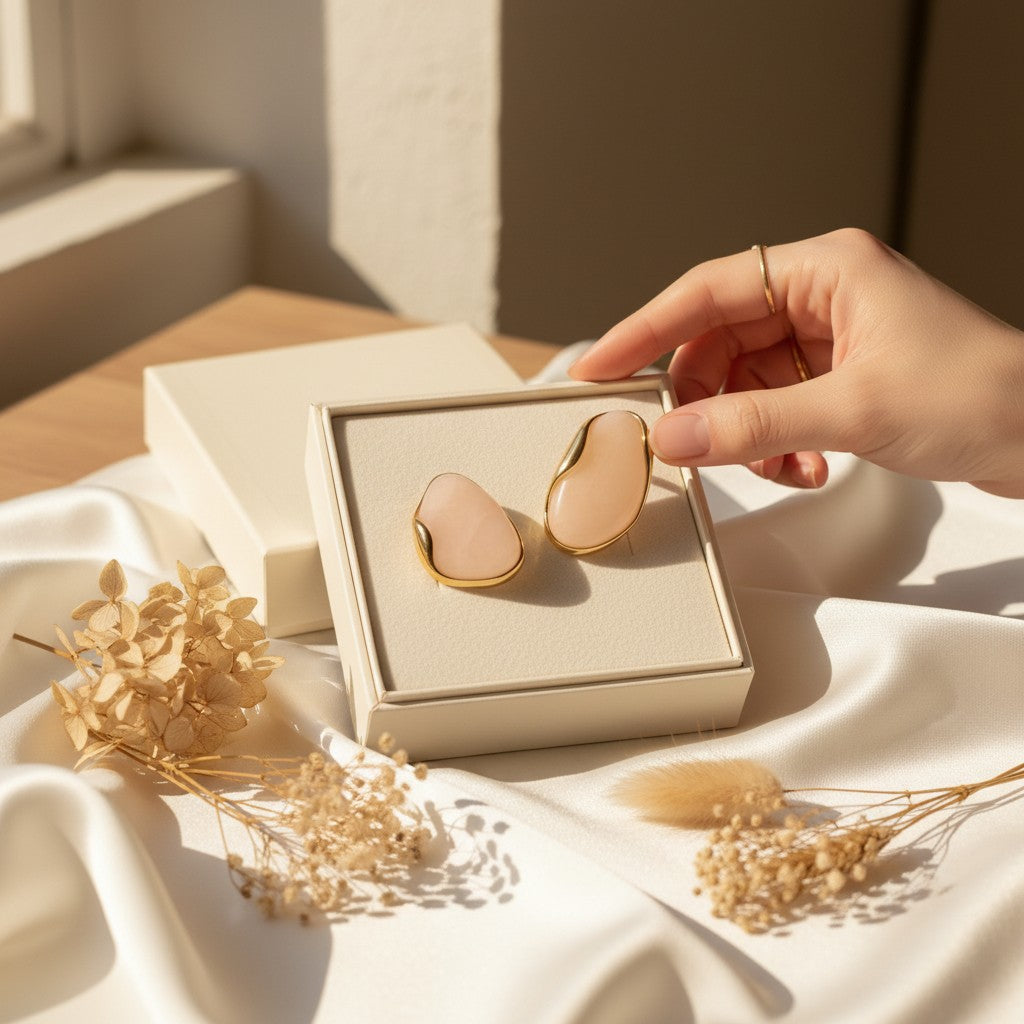 Gemma Oval Inlay Earrings