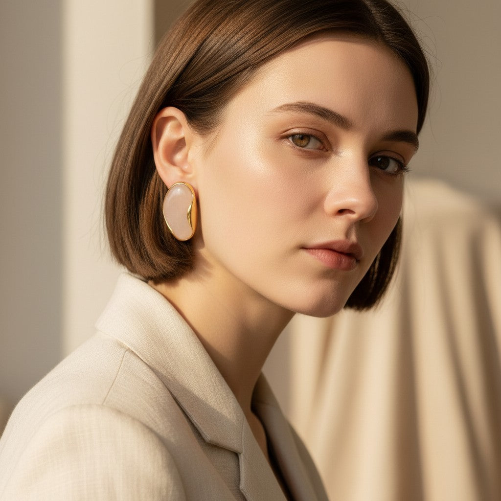 Gemma Oval Inlay Earrings