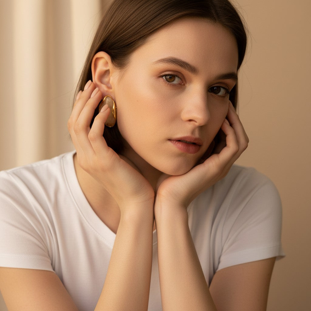 Gemma Oval Inlay Earrings