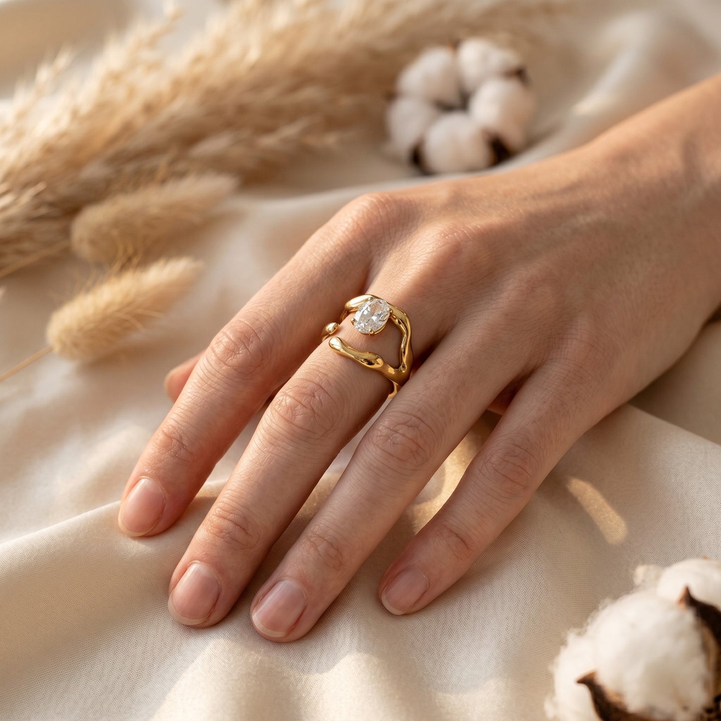 Fiamma Oval Cubic Zirconia Ring