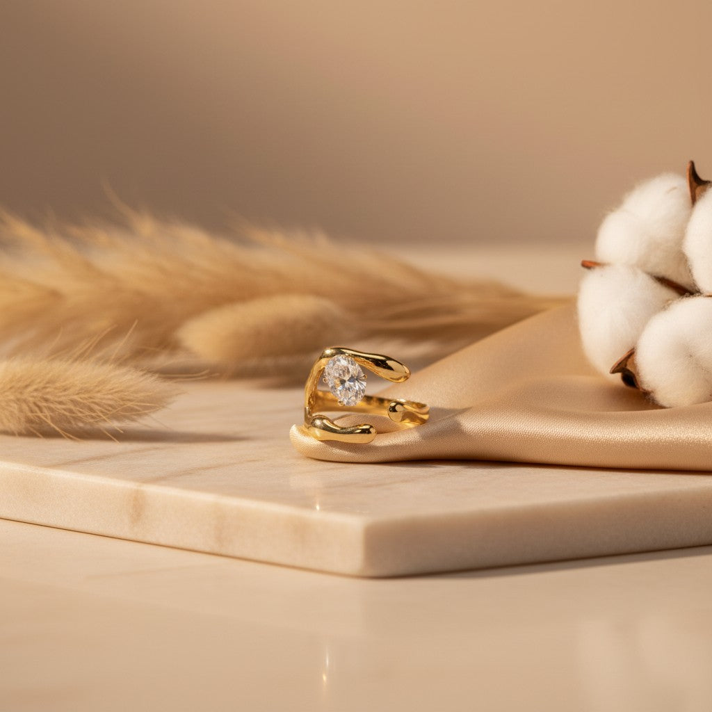 Fiamma Oval Cubic Zirconia Ring