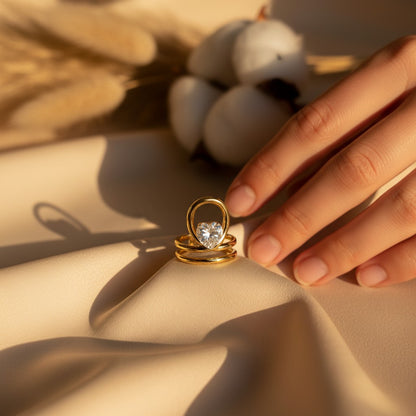 Amore Heart Cubic Zirconia Ring