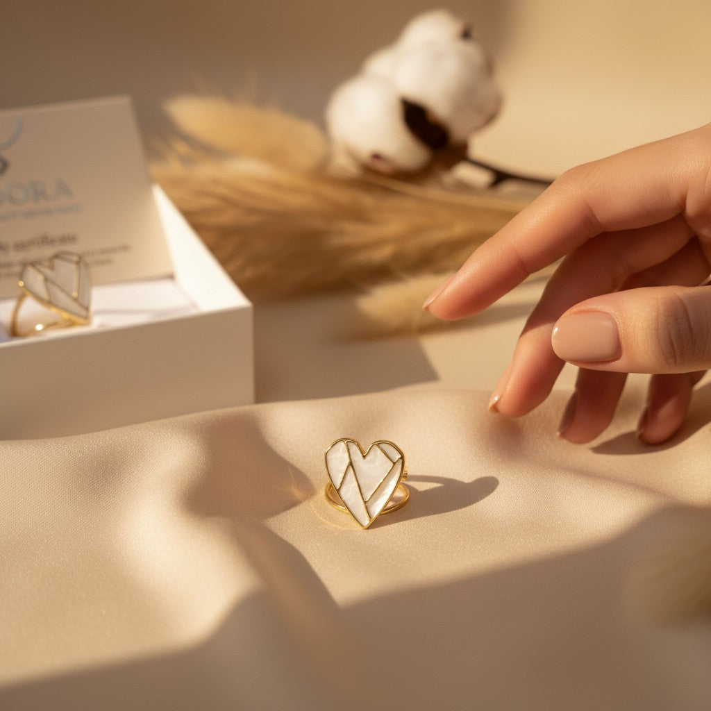 Cuore Enamel Heart Ring