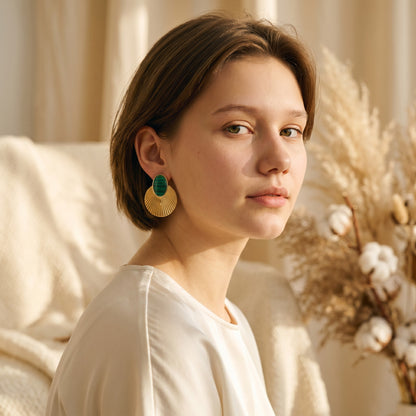 Ventaglio Malachite Fan Earrings