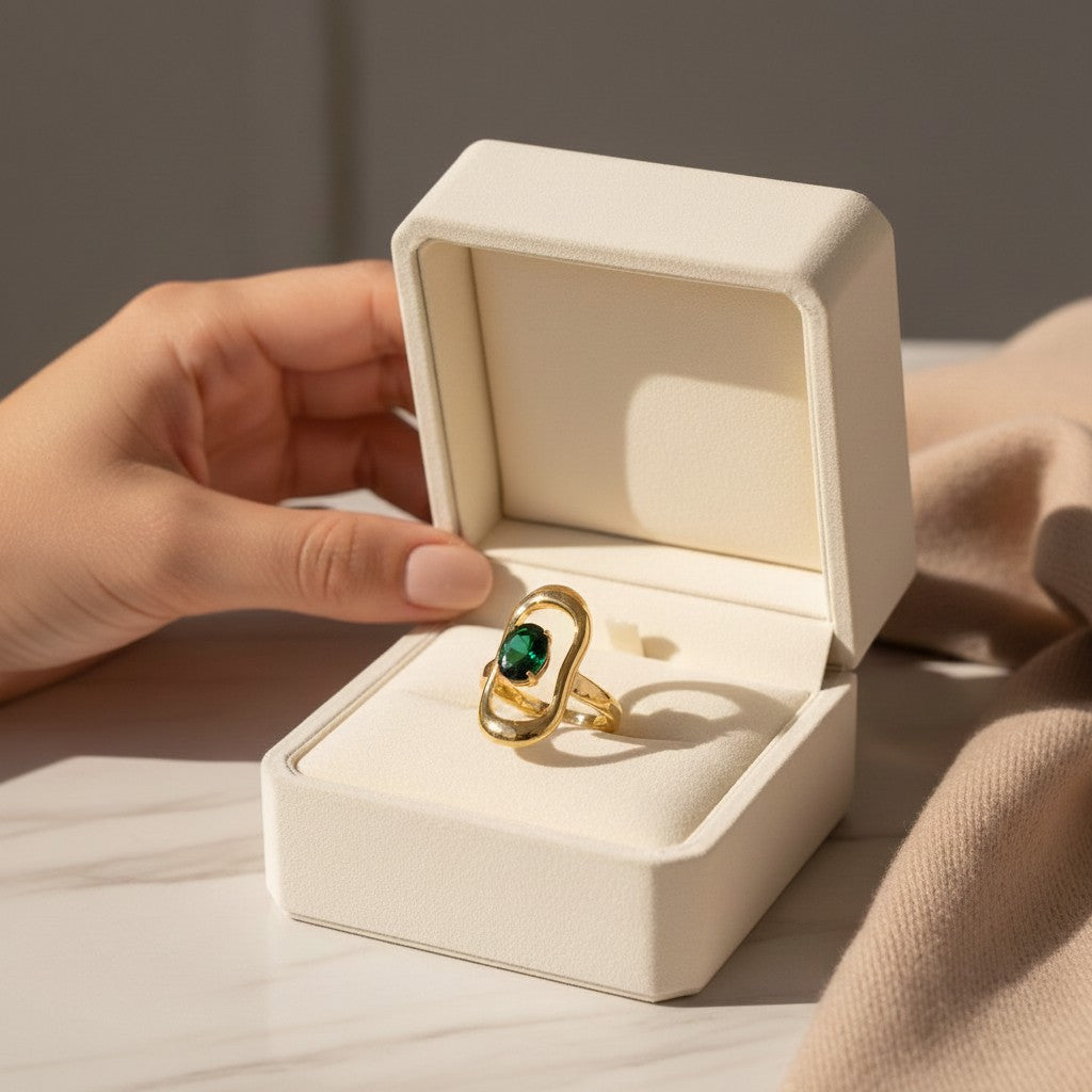 Botanica Green Stone Ring