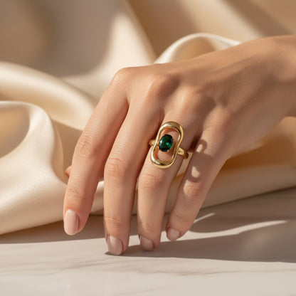 Botanica Green Stone Ring