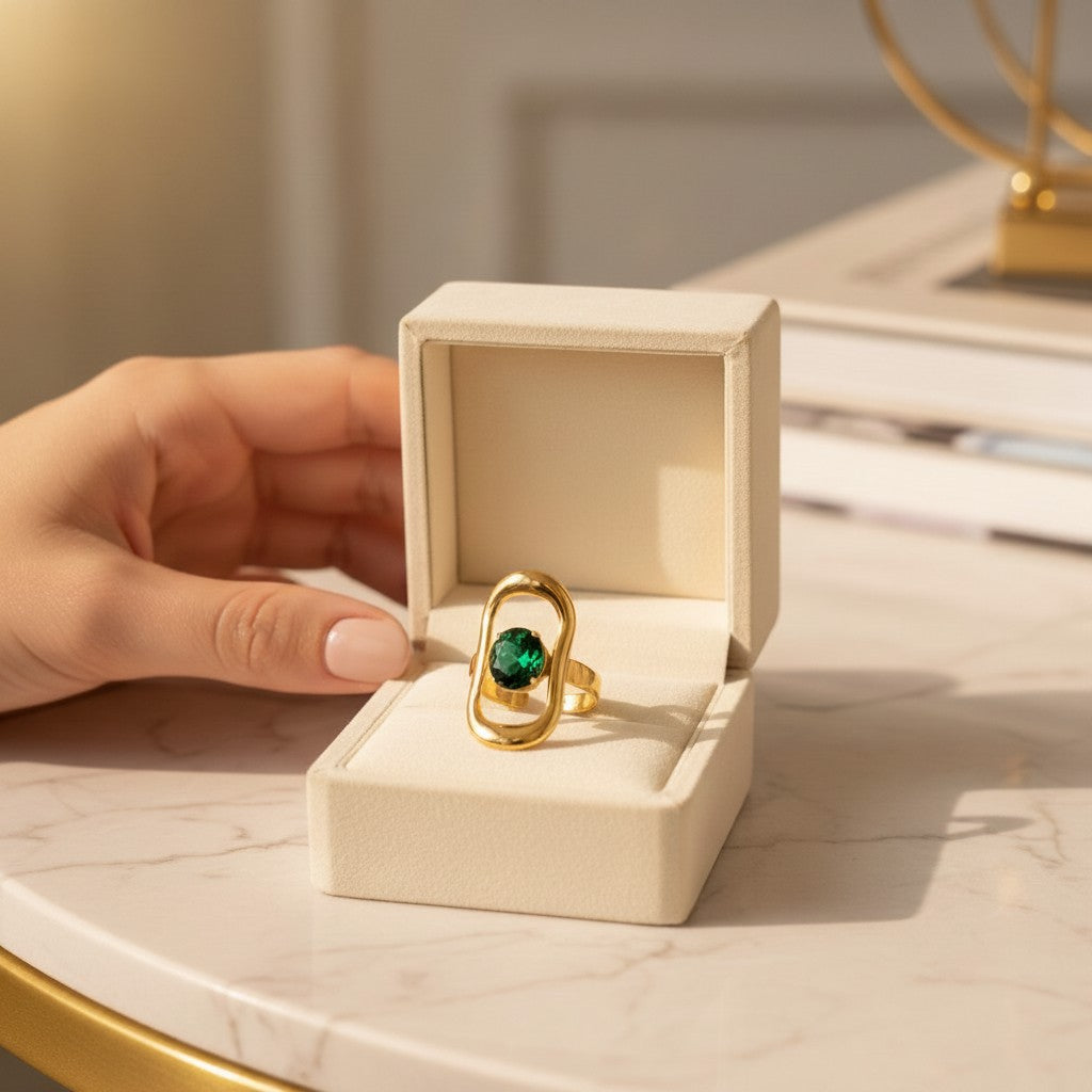Botanica Green Stone Ring