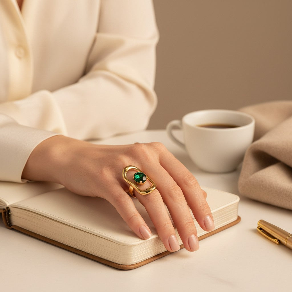 Botanica Green Stone Ring