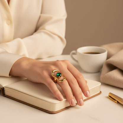 Botanica Green Stone Ring