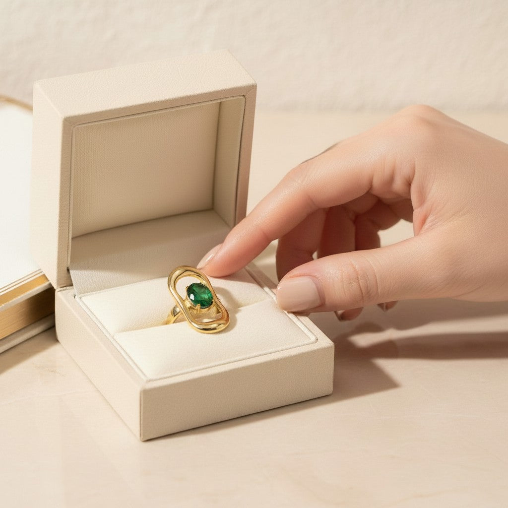 Botanica Green Stone Ring