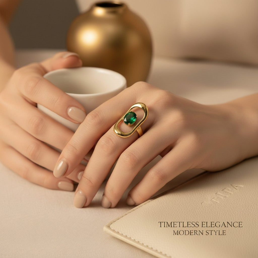 Botanica Green Stone Ring