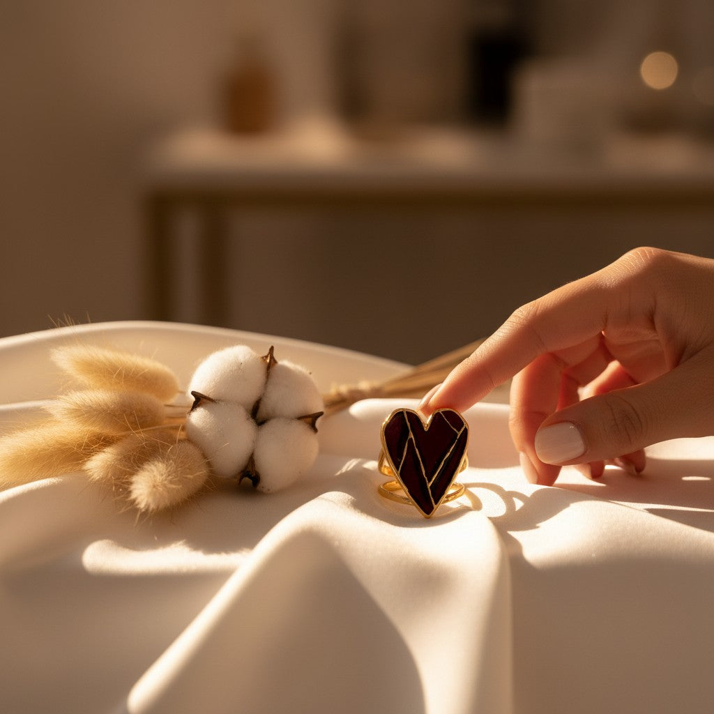 Cuore Enamel Heart Ring