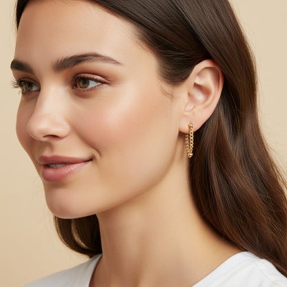 Catena Chain Drop Stud Earrings