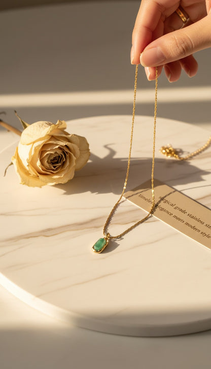 Giada Green Stone Necklace