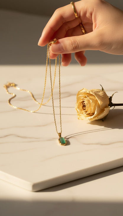 Giada Green Stone Necklace