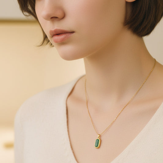 Giada Green Stone Necklace
