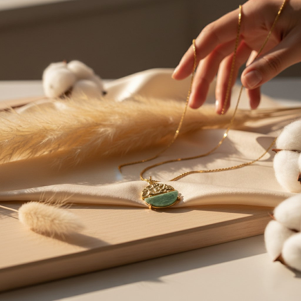 Dualita Half-Stone Round Necklace