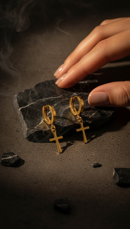 Croce Cross Hoop Earrings