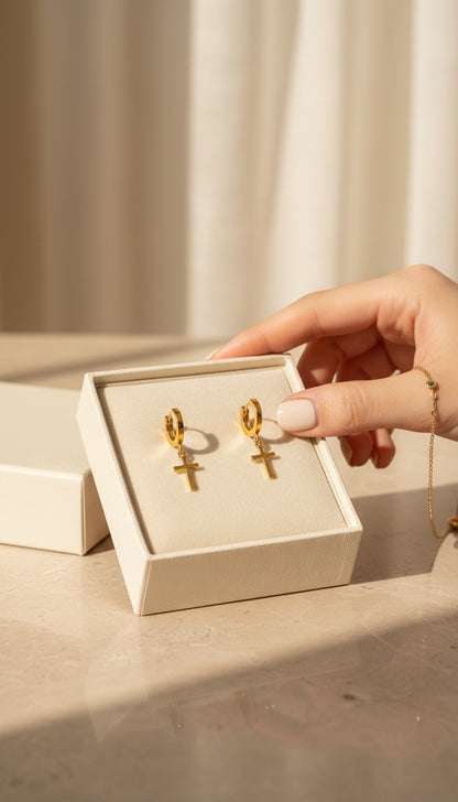 Croce Cross Hoop Earrings