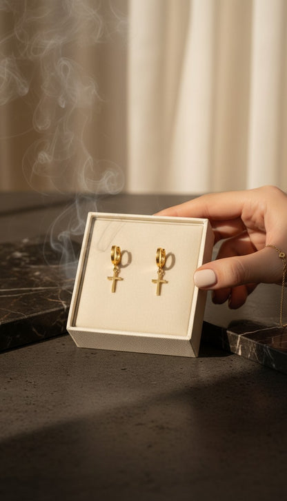 Croce Cross Hoop Earrings