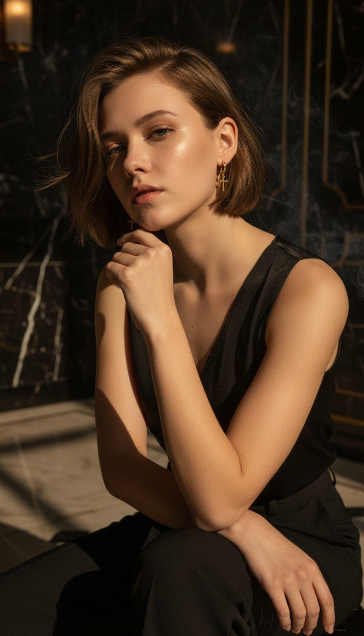 Croce Cross Hoop Earrings
