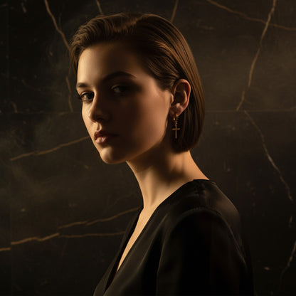 Croce Cross Hoop Earrings