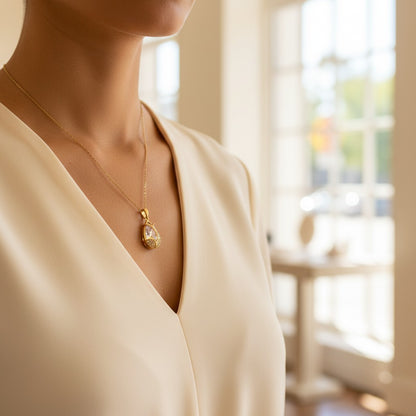 Tulipano Cubic Zirconia Tulip Necklace