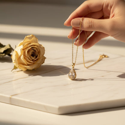 Tulipano Cubic Zirconia Tulip Necklace