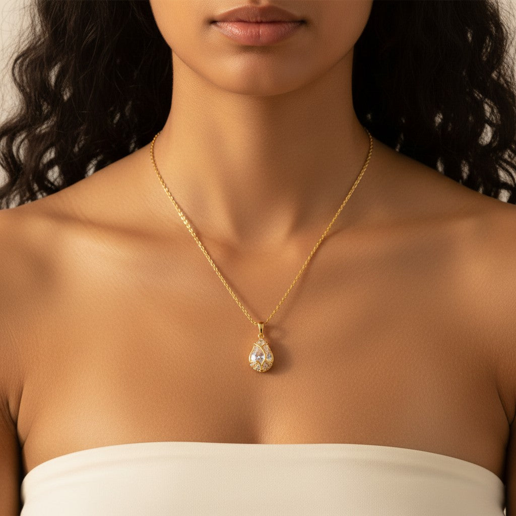 Tulipano Cubic Zirconia Tulip Necklace